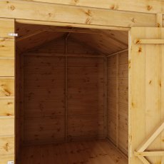 8x6 Mercia Shiplap Apex & Reverse Apex Shed - Windowless - in situ, door internal