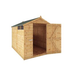 8x6 Mercia Shiplap Apex Security Shed - Without Background, Door Open