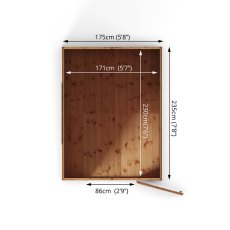 8x6 Mercia Shiplap Apex Security Shed - Floor Dimensions