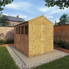 10x6 Mercia Shiplap Apex & Reverse Apex Shed - apex style insitu with door closed