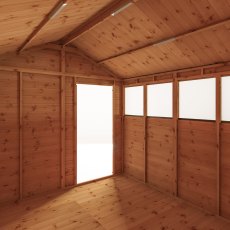 10x8 Mercia Shiplap Apex & Reverse Apex Shed - isolated internal view
