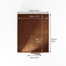 10x8 Mercia Shiplap Apex & Reverse Apex Shed - footprint