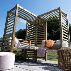 Forest Firenze Corner Garden Arbour Seat - close up unpainted