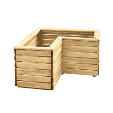 Forest Linear Corner Wooden Planter 0.8m - isolated image with outer corner view