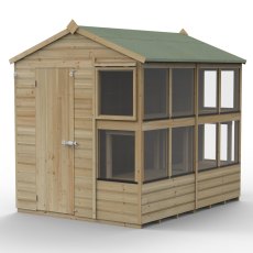 8x6 Forest Shiplap Potting Shed - Pressure Treated - isolated angle view, doors closed