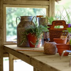 8x6 Forest Shiplap Potting Shed - Pressure Treated - in situ, internal table view