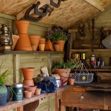 8x6 Forest Shiplap Potting Shed - Pressure Treated - in situ, internal view