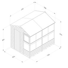 8x6 Forest Shiplap Potting Shed - Pressure Treated - dimensions