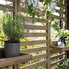 Forest Slatted Tall Wall Planter 1 Shelf - close up of slats and shelves