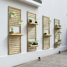 Forest Slatted Tall Wall Planter 1 Shelf - shows how you can mix and match the 1 and 2 shelf version
