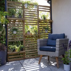 Forest Slatted Tall Wall Planter 1 Shelf - used as a patio screening