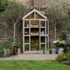 Forest Georgian Tall Wall Greenhouse with Auto Vent - painted and front view