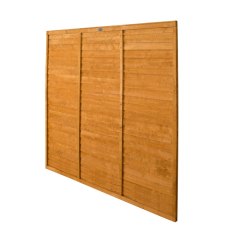 6ft High Forest Straight Edge Lap Panel - isolated angled view
