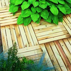 Forest Patio Deck Tile  - Pressure Treated 50cmx50cm (4 Pack) - insitu