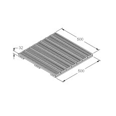 Forest Patio Deck Tile  - Pressure Treated 50cmx50cm (4 Pack) - dimensions