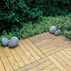 Forest Patio Deck Tile  - Pressure Treated 60cmx60cm (4 Pack) - insitu