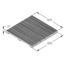 Forest Patio Deck Tile  - Pressure Treated 60cmx60cm (4 Pack) - dimensions