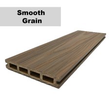 Habitat+ Composite Decking Kit in Bowness Brown 3.0mx3.0m - close up of smooth grain