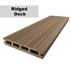 Habitat+ Composite Decking Kit in Bowness Brown 3.0mx3.0m - close up of ridged finish