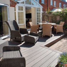 Alchemy Habitat+ Composite Deck Kit in Bowness Brown 2.4m x 2.4m - deck in smooth grain