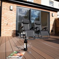 Alchemy Habitat+ Composite Deck Kit in Bowness Brown 2.4m x 2.4m - patio area ridged finish