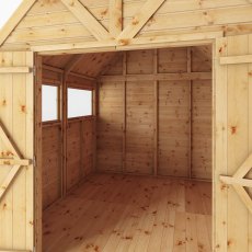 8x8 Mercia Premium Shiplap T&G Dutch Barn Shed - isolated and close up