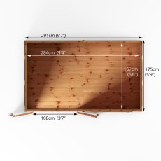 10x6 Mercia Premium Shiplap Pent Shed - footprint