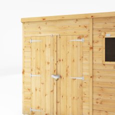 10x8 Mercia Premium Shiplap T&G Pent Shed - isolated door view