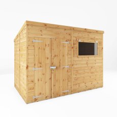 10x8 Mercia Premium Shiplap T&G Pent Shed - isolated angle view
