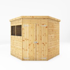 7x7 Mercia Shiplap Corner Shed - isolated with doors closed