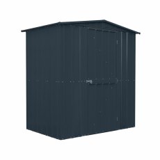 6x4 Lotus Metal Shed in Anthracite Grey - Hinged Single Door - Closed Door, White Background