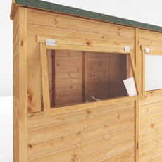 8x4 Mercia Premium Shiplap Pent Shed - windows