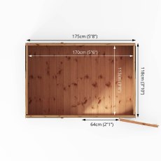 6x4 Mercia Shiplap Pent Shed - floor plan