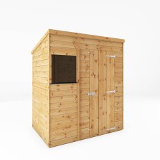 6x4 Mercia Shiplap Pent Shed - isolated with doors closed