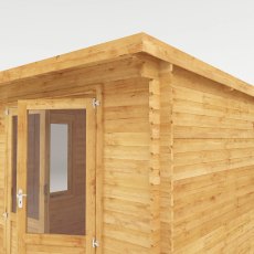 3.0mx2.5m Mercia Pent Log Cabin - 28mm Logs - isolated top side view