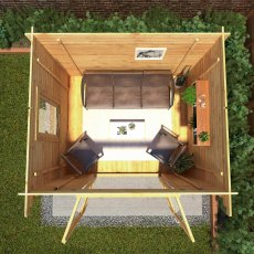 3.0mx2.5m Mercia Pent Log Cabin - 28mm Logs - in situ, top view