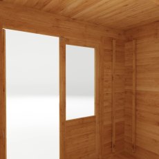 4.1m X 2.5m Mercia Pent Log Cabin With Side Shed - 28mm Logs - isolated internal view
