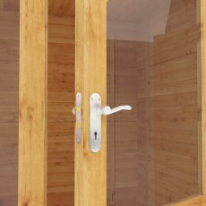 4.1m X 2.5m Mercia Pent Log Cabin With Side Shed - 28mm Logs - isolated door view