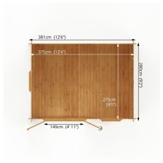 4mx3m Mercia Home Office Log Cabin (28mm To 44mm Logs) - footprint