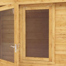 4mx3m Mercia Home Office Log Cabin (28mm To 44mm Logs) - isolated window close up