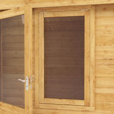 4mx3m Mercia Home Office Log Cabin (28mm To 44mm Logs) - isolated window close up