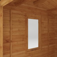 4mx3m Mercia Home Office Log Cabin (28mm To 44mm Logs) - isolated window view