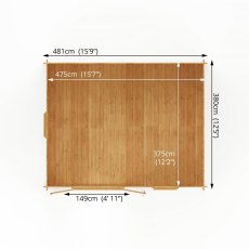 5m X 4m Mercia Home Office Elite Log Cabin (34mm To 44mm Logs) - footprint