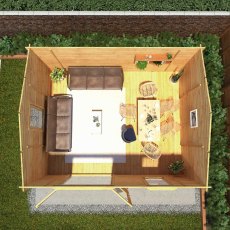 5m X 4m Mercia Home Office Elite Log Cabin (34mm To 44mm Logs) - in situ, top view