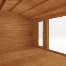 5m x 4m Home Office Director Log Cabin (28mm To 44mm Logs) - isolated internal view