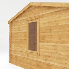 5m x 4m Home Office Director Log Cabin (28mm To 44mm Logs) - isolated side view