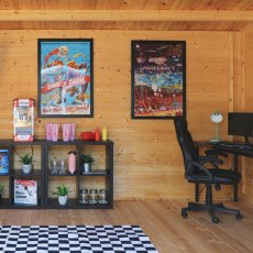 5m x 4m Home Office Director Log Cabin (28mm To 44mm Logs) - in situ, office