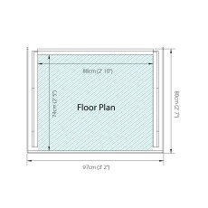 3x3 Mercia Single Log Store - Pressure Treated - floor plan