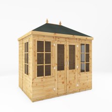 8x6 Mercia Clover Summerhouse - isolated angle view, doors closed