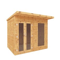 8 x 6 (2.47m x 2.33m) Mercia Maine Summerhouse - White Background, Doors Closed